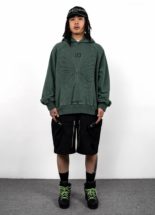 EVILKNIGHT(EK) Embroidery Butterfly Hoodie