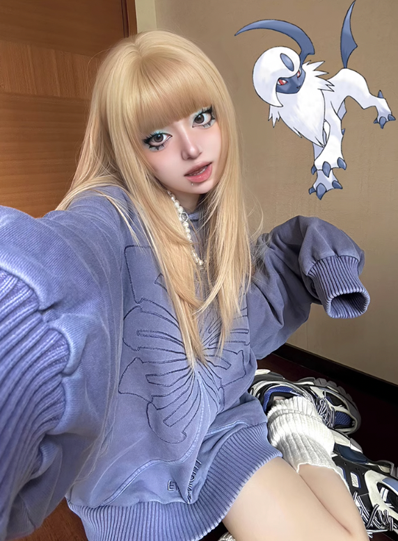 EVILKNIGHT(EK) Embroidery Butterfly Hoodie