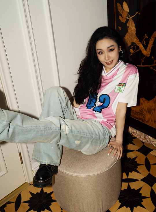 EVILKNIGHT(EK) Basic Washed Splash Ink Flared Denim Pants