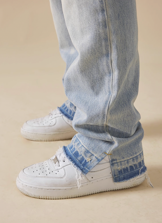 EVILKNIGHT(EK) Colorful Ink Splash Washed Denim Pants