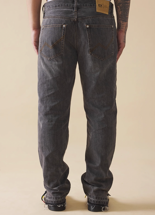 EVILKNIGHT(EK) Colorful Ink Splash Washed Denim Pants