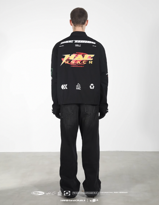 Harsh and Cruel Elements Print Racing Jacket