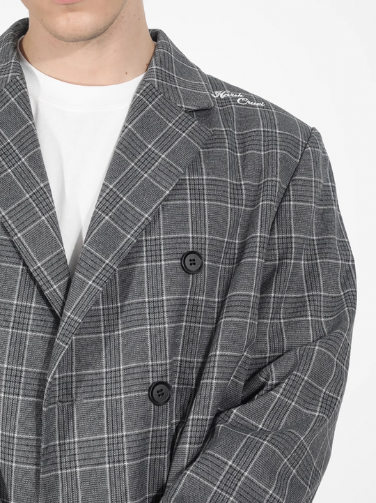 Harsh and Cruel Customized Check Double Breasted Blazer