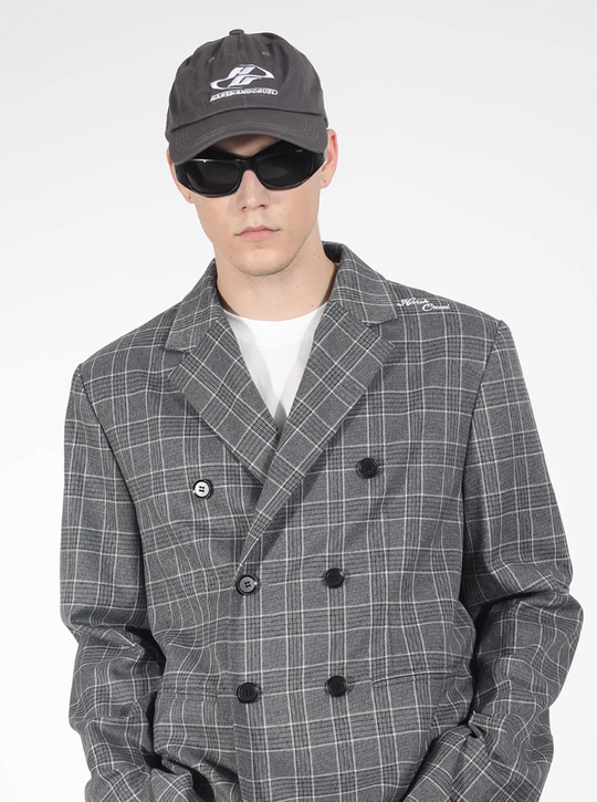 Harsh and Cruel Customized Check Double Breasted Blazer