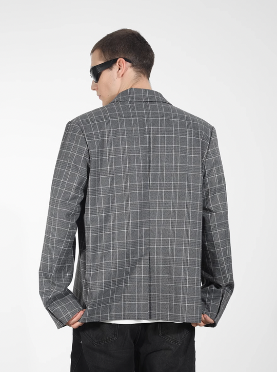 Harsh and Cruel Customized Check Double Breasted Blazer