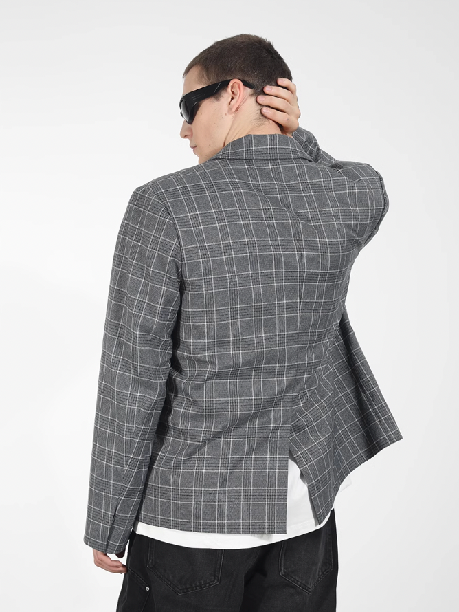 Harsh and Cruel Customized Check Double Breasted Blazer