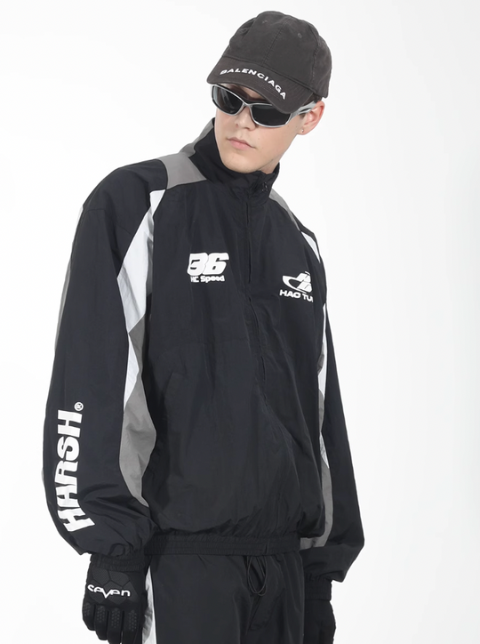 Harsh and Cruel Colorblocking Sports Leisure Racing Jacket