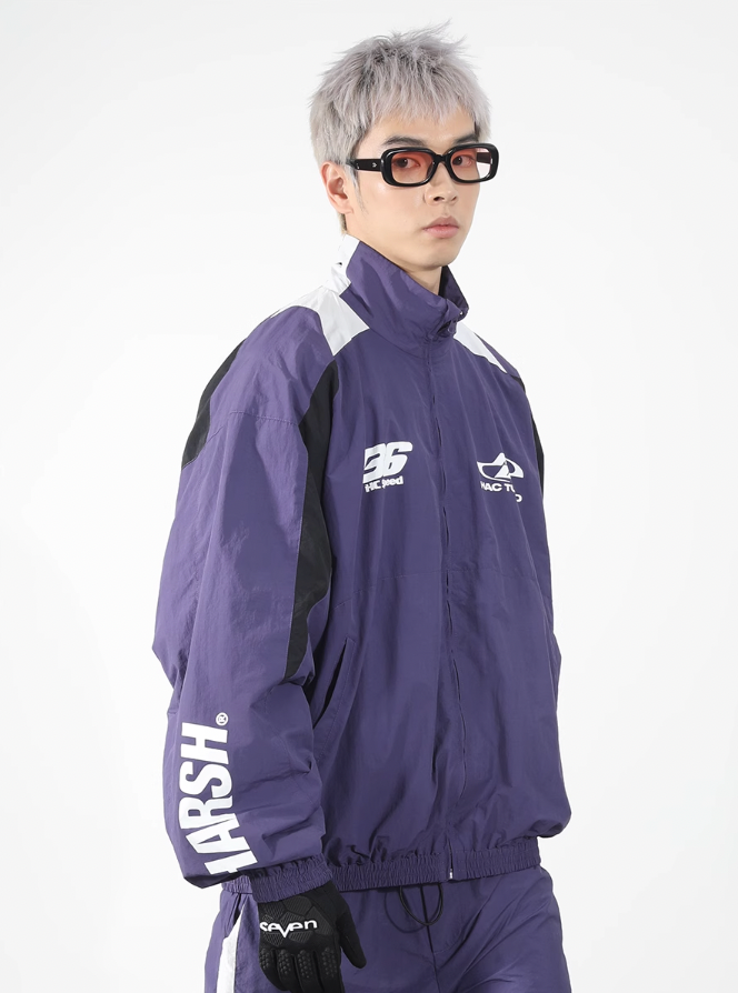 Harsh and Cruel Colorblocking Sports Leisure Racing Jacket