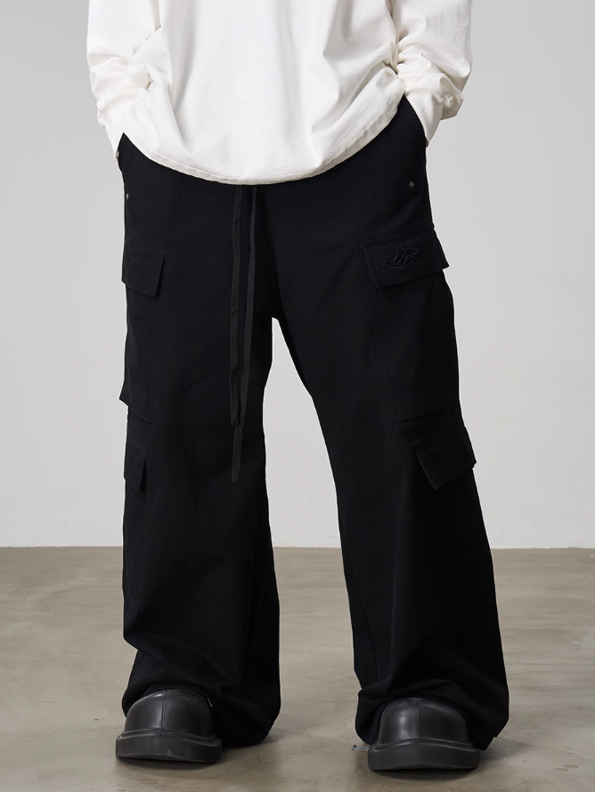 Harsh and Cruel Multi Pocket Workwear Wide Leg Trousers