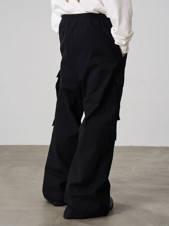 Harsh and Cruel Multi Pocket Workwear Wide Leg Trousers