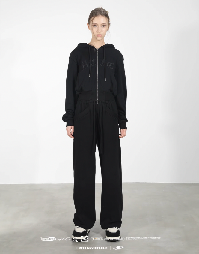 Harsh and Cruel Drawstring Strap Sweater Pants