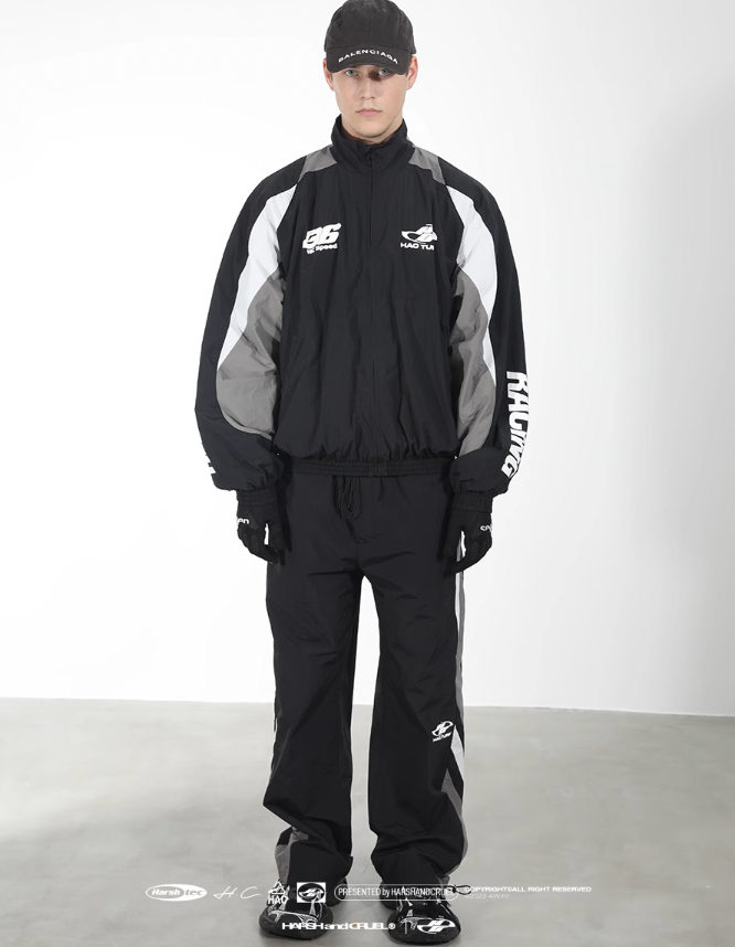 Harsh and Cruel Colorblocking Racer Adjustable Trousers