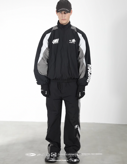 Harsh and Cruel Colorblocking Racer Adjustable Trousers