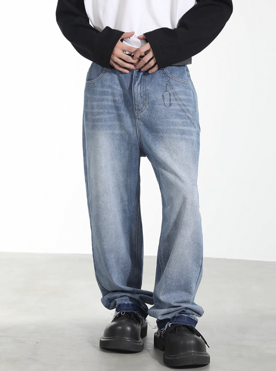 Harsh and Cruel Chain Washed Destruction Denim Pants