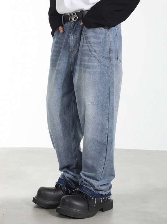 Harsh and Cruel Chain Washed Destruction Denim Pants