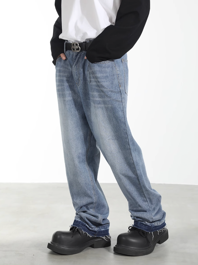 Harsh and Cruel Chain Washed Destruction Denim Pants