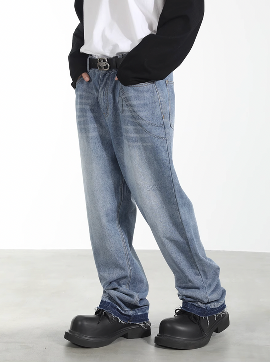 Harsh and Cruel Chain Washed Destruction Denim Pants