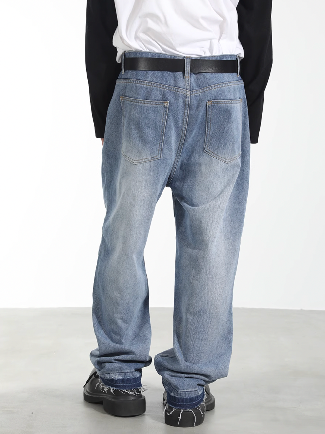 Harsh and Cruel Chain Washed Destruction Denim Pants