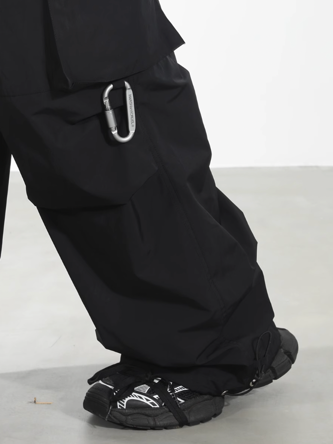 Harsh and Cruel Nylon Fabric Mountaineering Button Pocket Work Pants