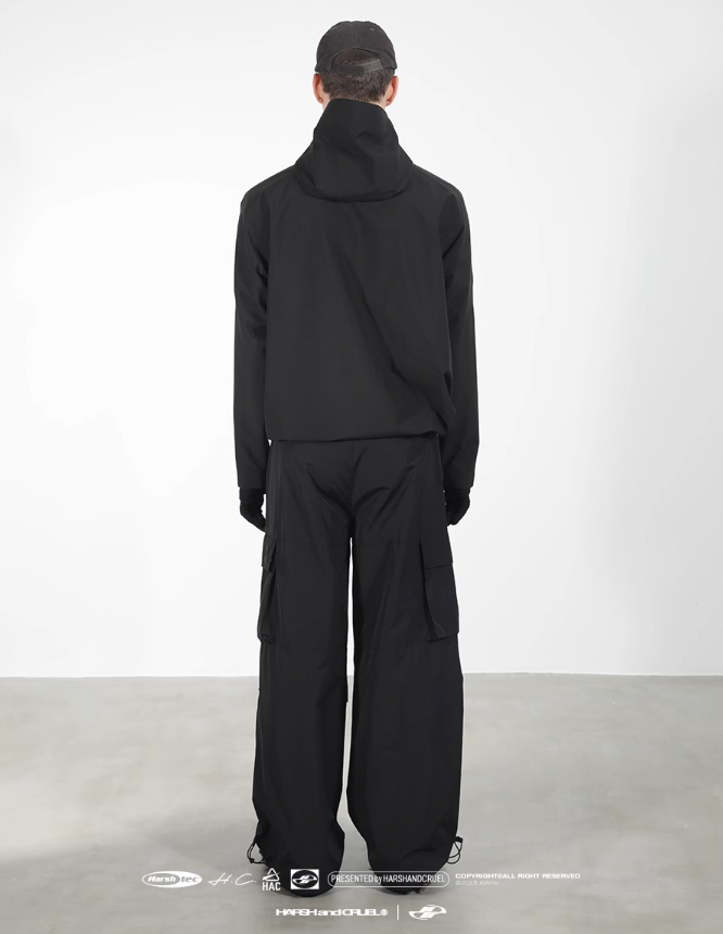 Harsh and Cruel Nylon Fabric Mountaineering Button Pocket Work Pants