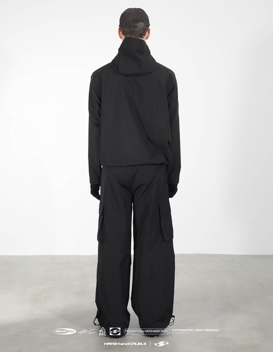 Harsh and Cruel Nylon Fabric Mountaineering Button Pocket Work Pants