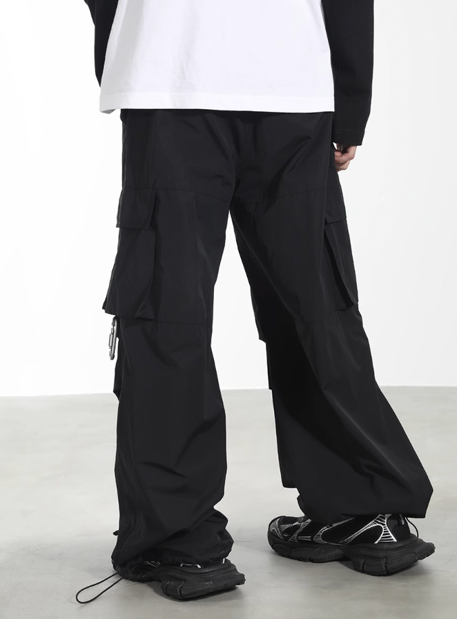 Harsh and Cruel Nylon Fabric Mountaineering Button Pocket Work Pants