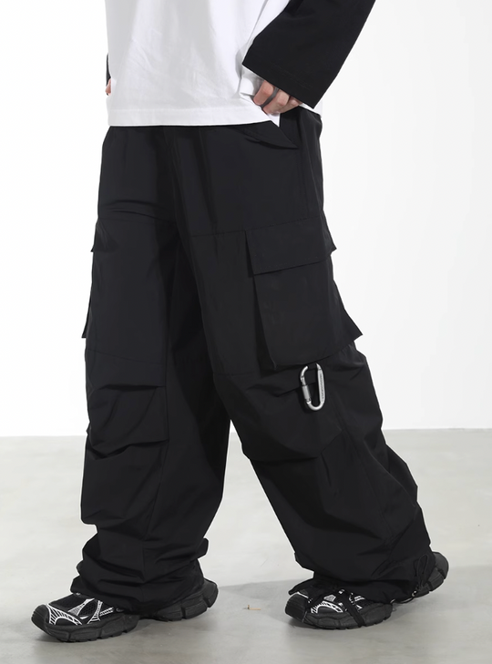 Harsh and Cruel Nylon Fabric Mountaineering Button Pocket Work Pants