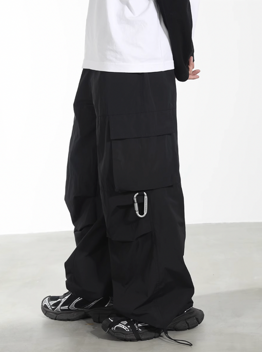 Harsh and Cruel Nylon Fabric Mountaineering Button Pocket Work Pants