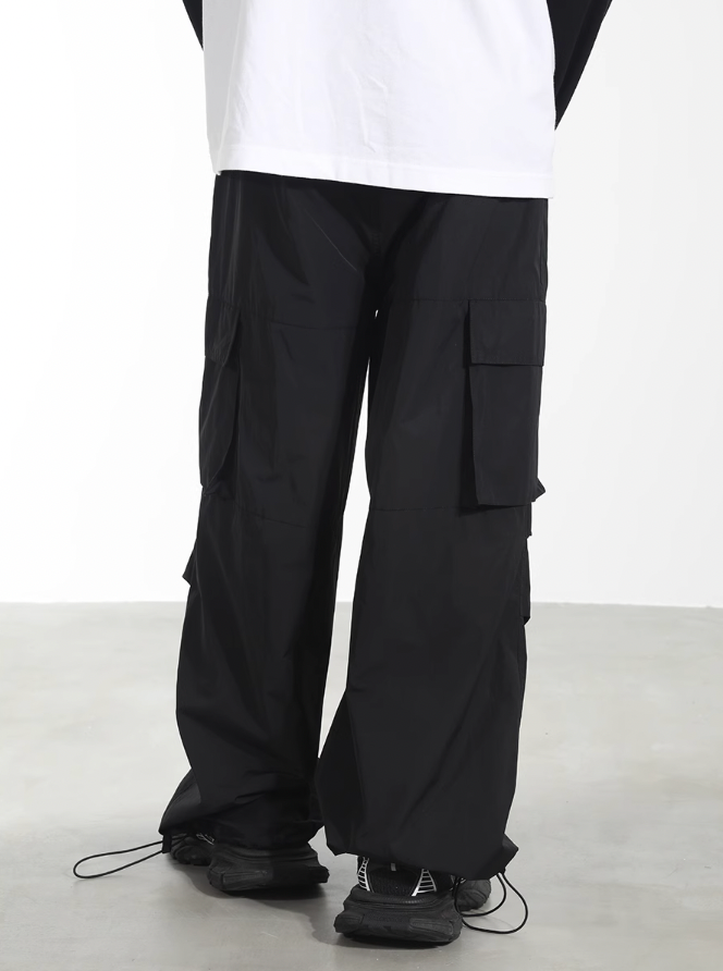 Harsh and Cruel Nylon Fabric Mountaineering Button Pocket Work Pants