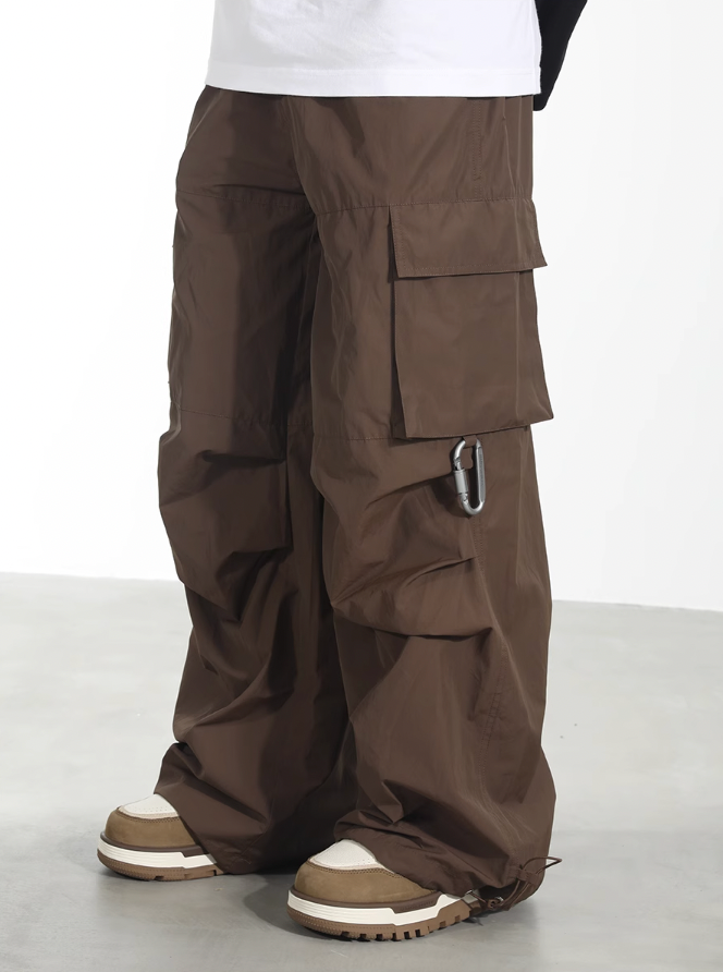 Harsh and Cruel Nylon Fabric Mountaineering Button Pocket Work Pants