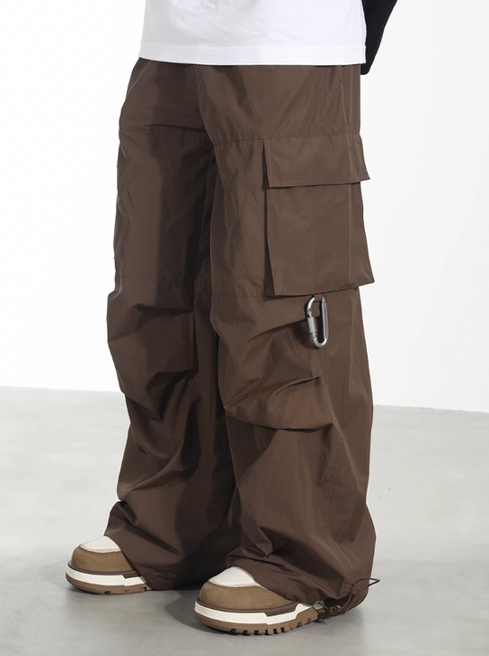 Harsh and Cruel Nylon Fabric Mountaineering Button Pocket Work Pants