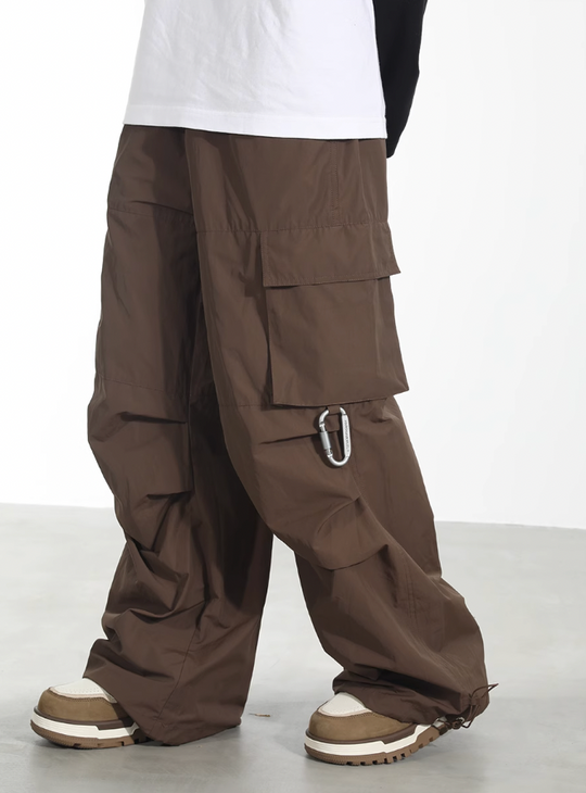 Harsh and Cruel Nylon Fabric Mountaineering Button Pocket Work Pants