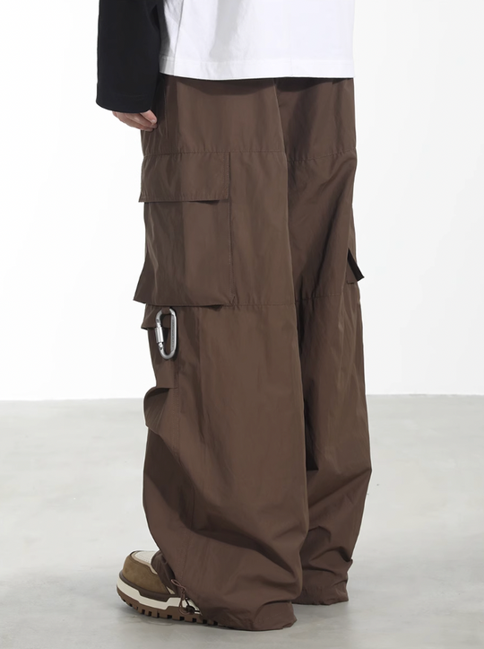 Harsh and Cruel Nylon Fabric Mountaineering Button Pocket Work Pants