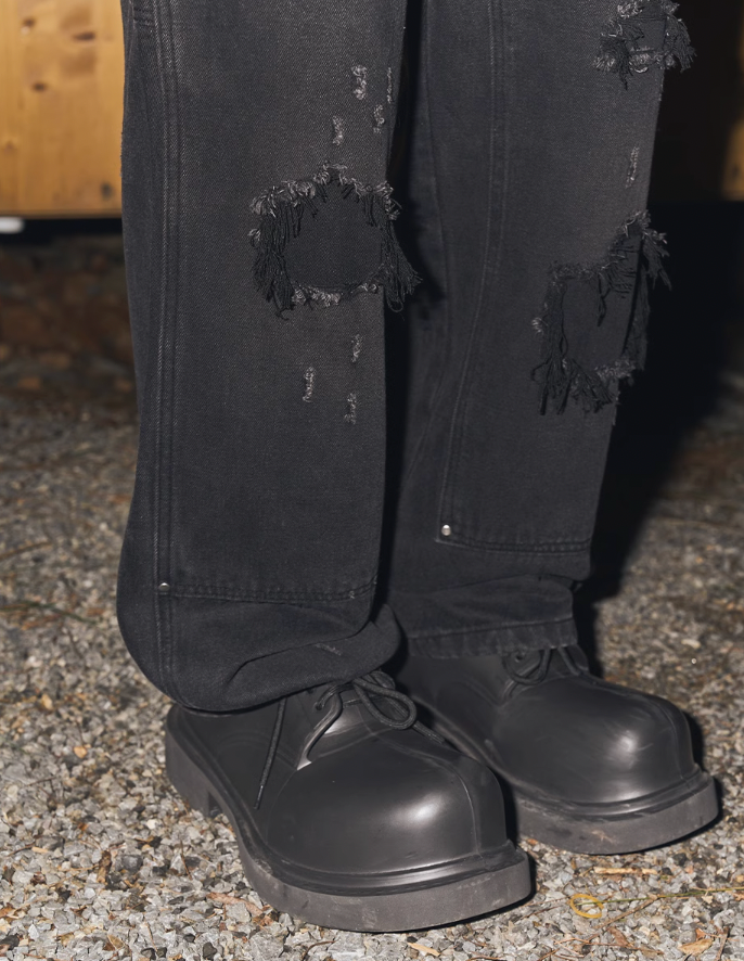 Harsh and Cruel Ripped Straight Stitched Denim Pants