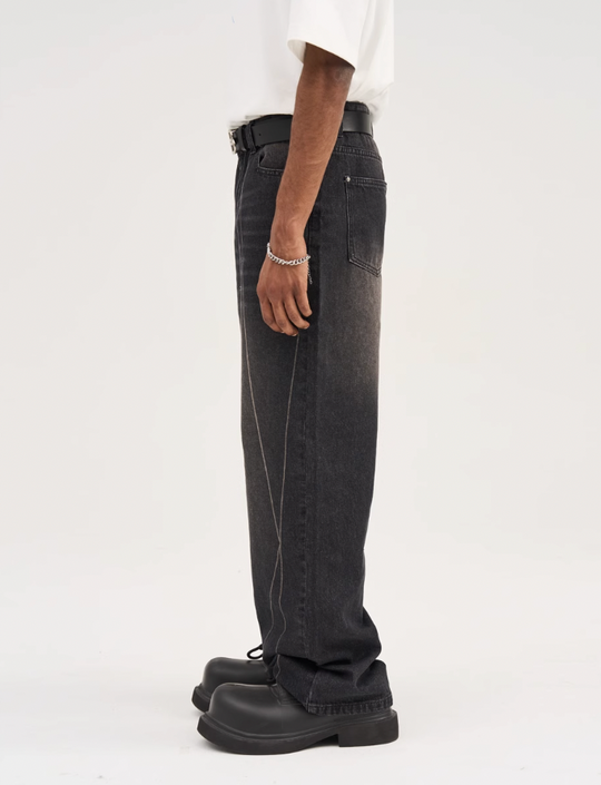 Harsh and Cruel Stitch Interception Washed Denim Pants