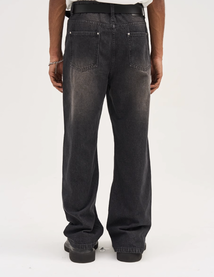 Harsh and Cruel Stitch Interception Washed Denim Pants