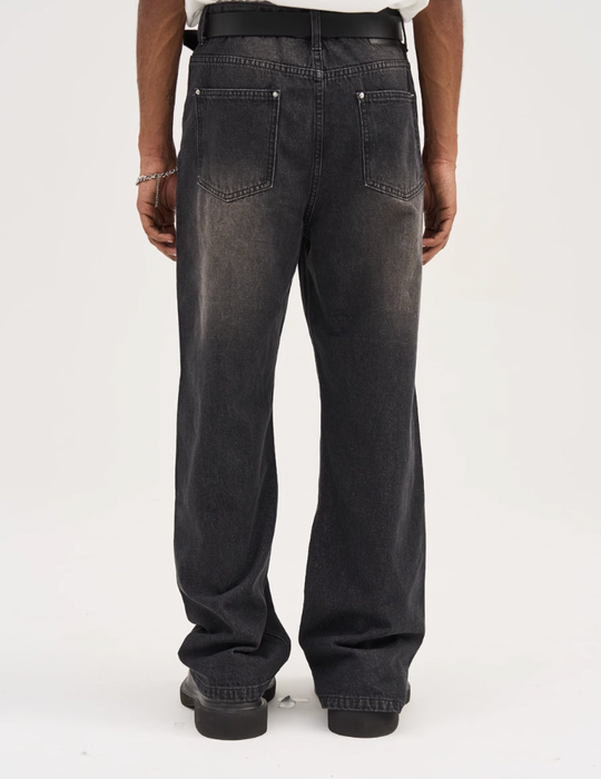 Harsh and Cruel Stitch Interception Washed Denim Pants