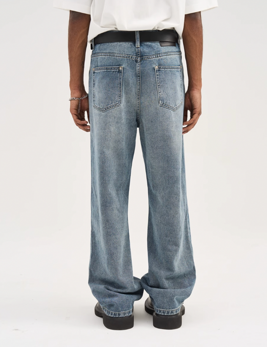 Harsh and Cruel Stitch Interception Washed Denim Pants