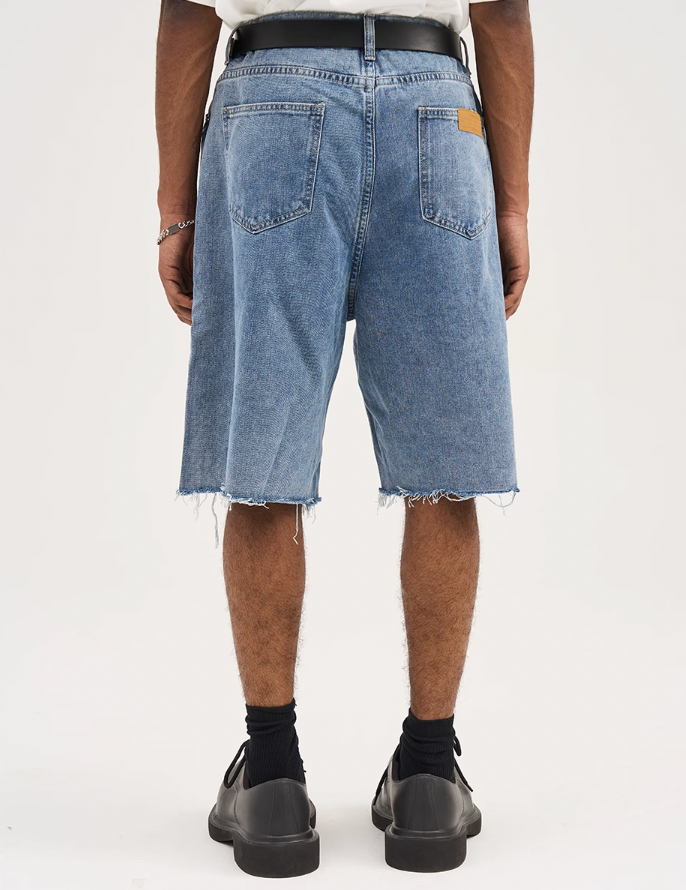 Harsh and Cruel Washed Loose Denim Shorts