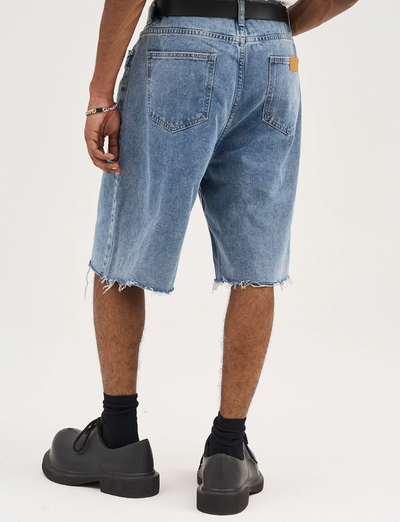 Harsh and Cruel Washed Loose Denim Shorts