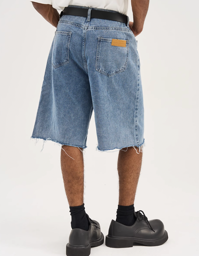 Harsh and Cruel Washed Loose Denim Shorts