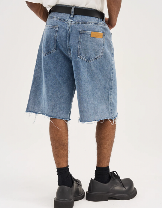 Harsh and Cruel Washed Loose Denim Shorts