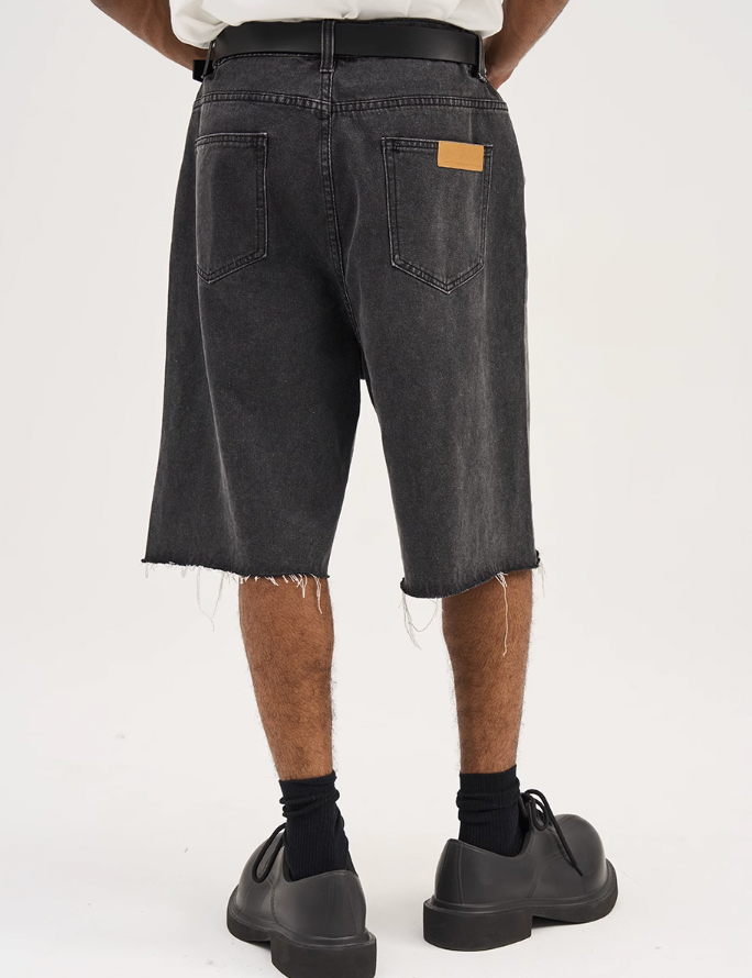 Harsh and Cruel Washed Loose Denim Shorts
