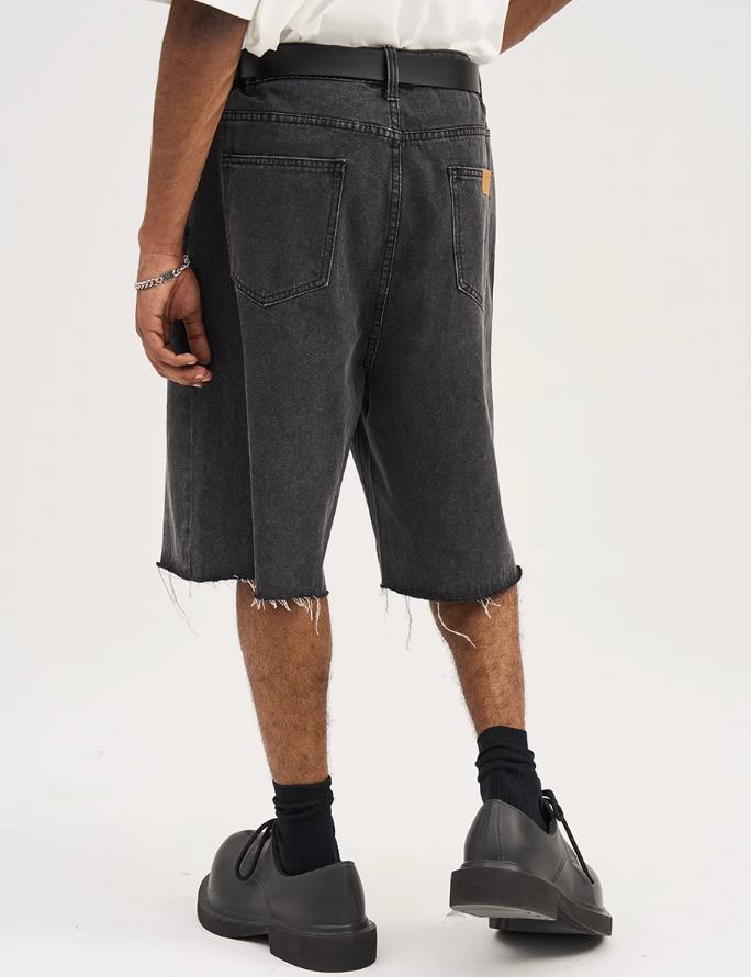 Harsh and Cruel Washed Loose Denim Shorts