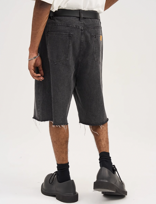Harsh and Cruel Washed Loose Denim Shorts