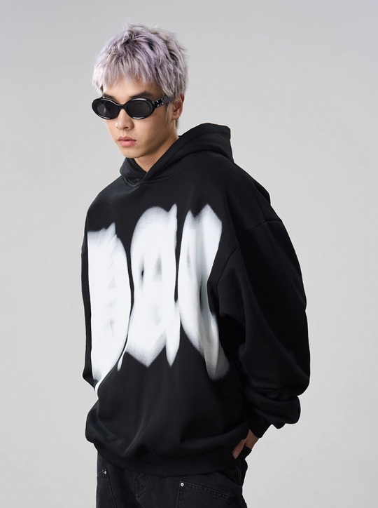 Harsh and Cruel Phantom Gothic Word Gradient Print Hoodie