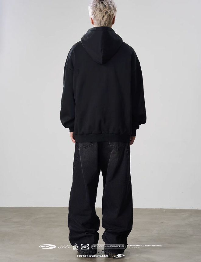 Harsh and Cruel Phantom Gothic Word Gradient Print Hoodie