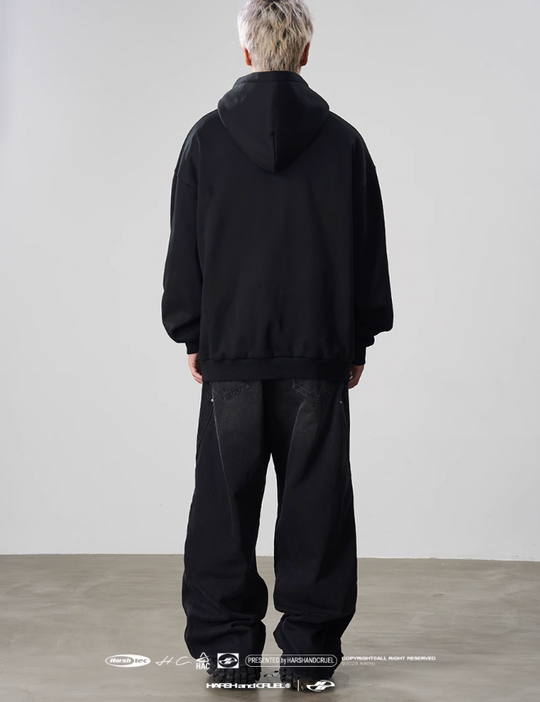 Harsh and Cruel Phantom Gothic Word Gradient Print Hoodie