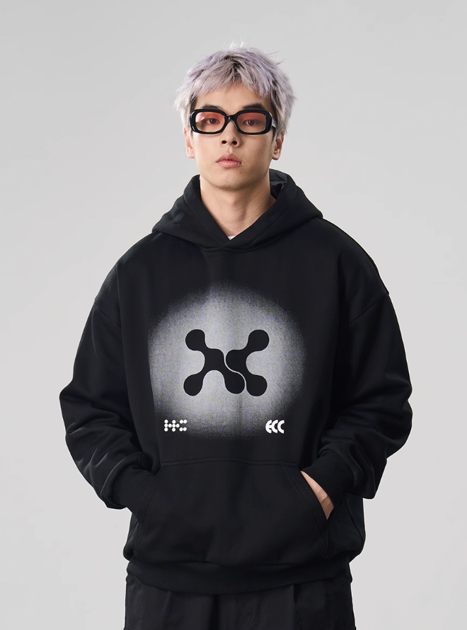 Harsh and Cruel Gradient Logo Print Hoodie