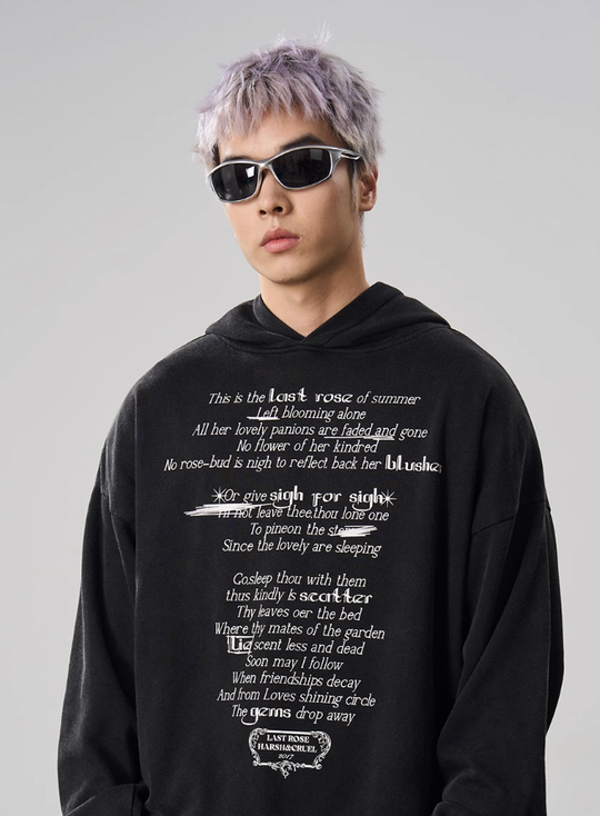 Harsh and Cruel Summer Finale Poetry Graffiti Typography Print Hoodie